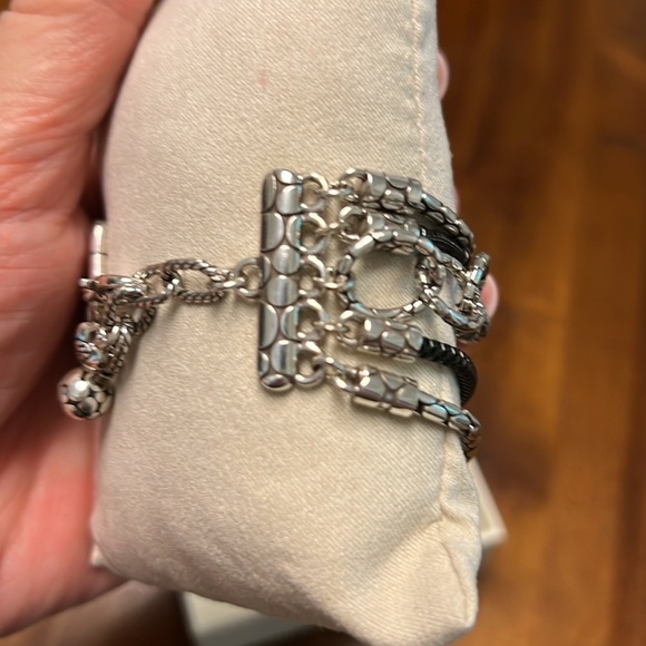 Brighton 5 strand bracelet. Silver toned with black accents. - Picture 5 of 7